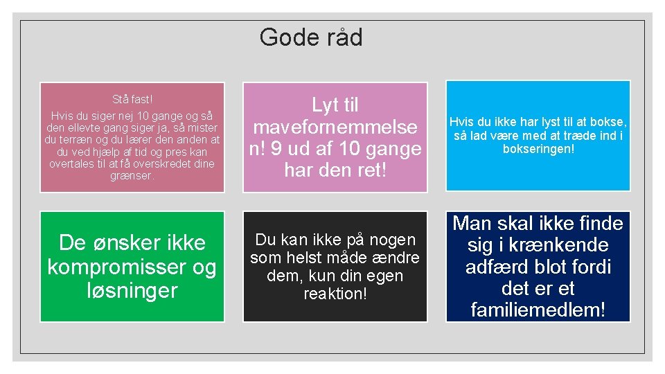 Gode råd Stå fast! Hvis du siger nej 10 gange og så den ellevte