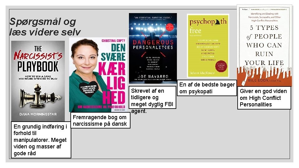 Spørgsmål og læs videre selv Fremragende bog om En grundig indføring i narcissisme på