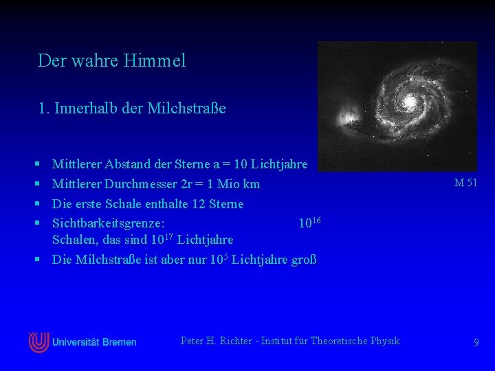 Der wahre Himmel 1. Innerhalb der Milchstraße § § Mittlerer Abstand der Sterne a