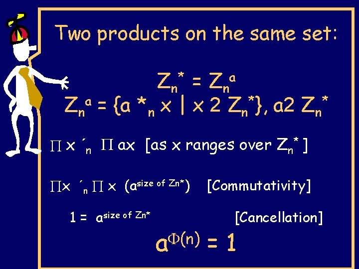 Two products on the same set: Zn* = Zna = {a *n x |