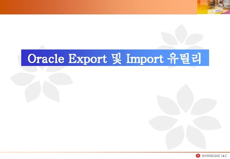 Oracle Export 및 Import 유틸리 티 