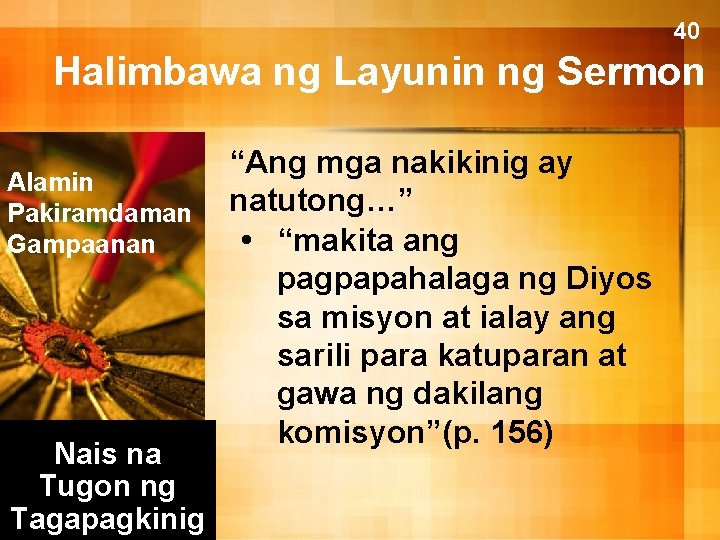 40 Halimbawa ng Layunin ng Sermon Alamin Pakiramdaman Gampaanan Nais na Tugon ng Tagapagkinig