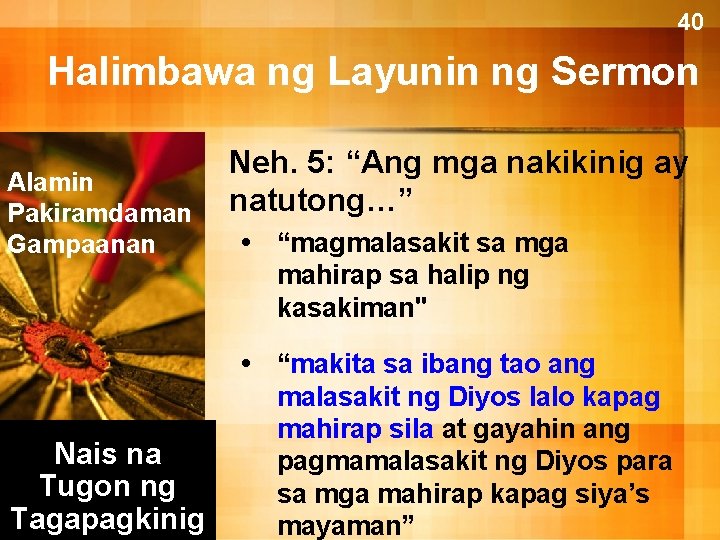 40 Halimbawa ng Layunin ng Sermon Alamin Pakiramdaman Gampaanan Nais na Tugon ng Tagapagkinig