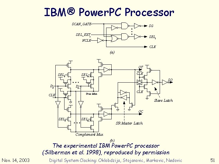 IBM® Power. PC Processor SCAN_GATE SG SEL_EXTi SELi NCLK (a) OT SEL 0 CLK