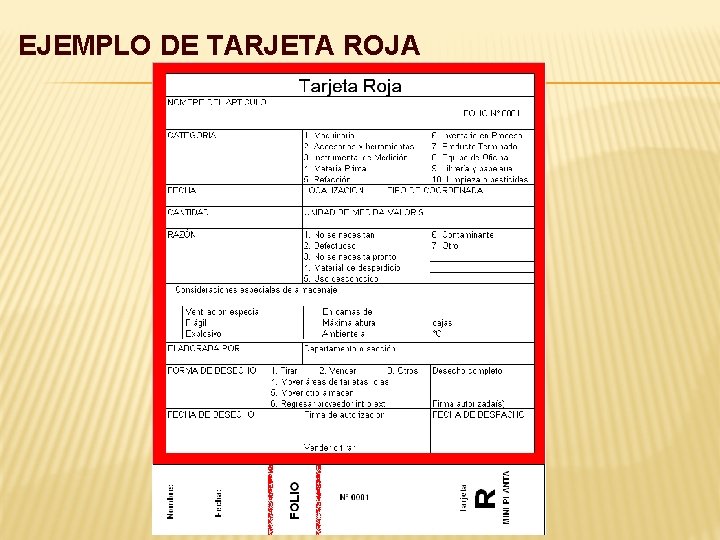 EJEMPLO DE TARJETA ROJA 