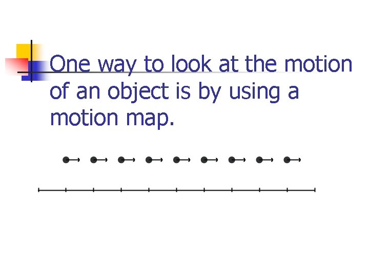 One way to look at the motion of an object is by using a