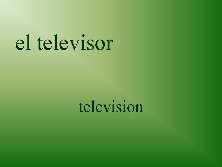 el televisor television 