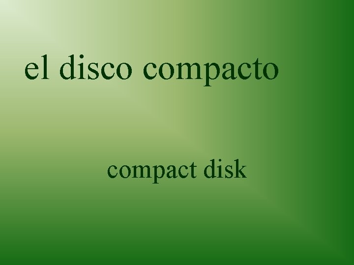 el disco compact disk 