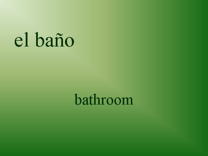 el baño bathroom 