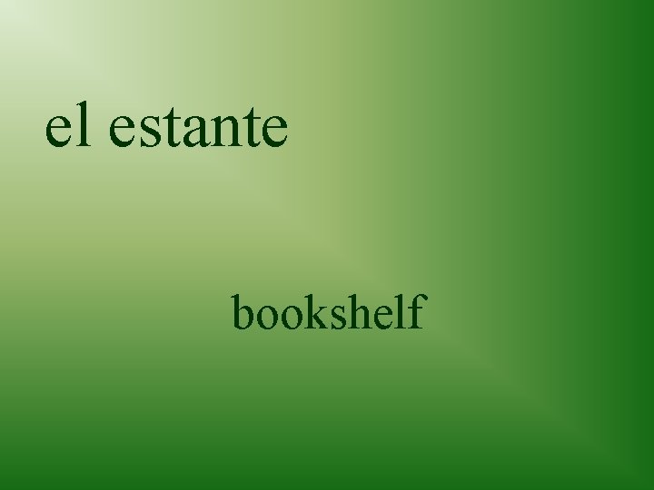 el estante bookshelf 