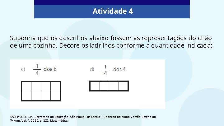 Atividade 4 Suponha que os desenhos abaixo fossem as representações do chão de uma