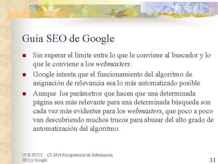 Guía SEO de Google n n n Sin superar el límite entre lo que Guía SEO de Google n n n Sin superar el límite entre lo que