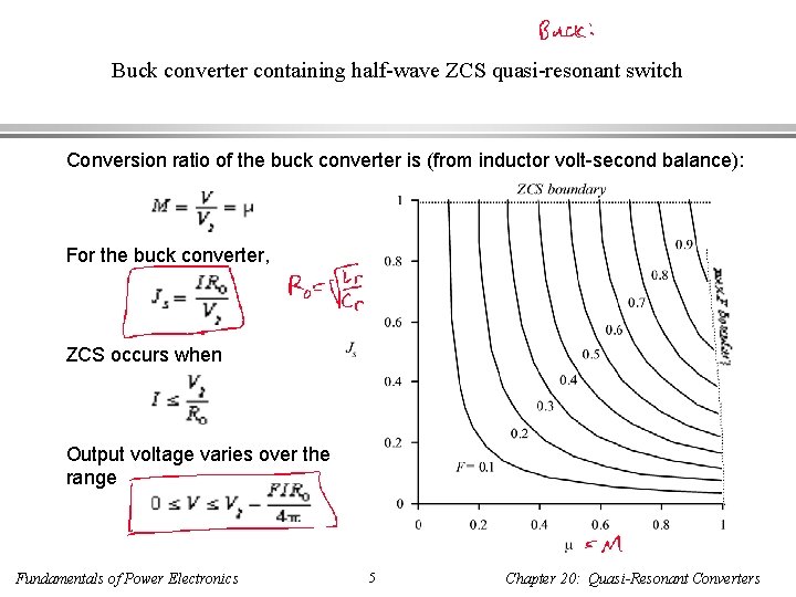 Buck converter containing half-wave ZCS quasi-resonant switch Conversion ratio of the buck converter is