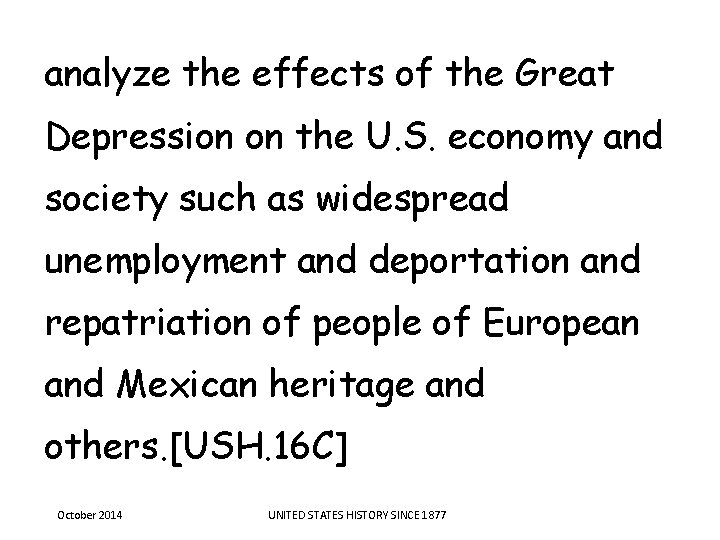analyze the effects of the Great Depression on the U. S. economy and society analyze the effects of the Great Depression on the U. S. economy and society