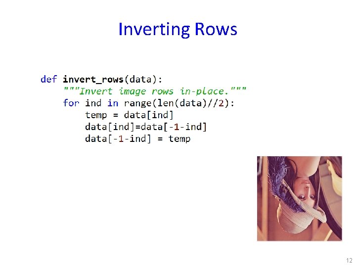 Inverting Rows 12 