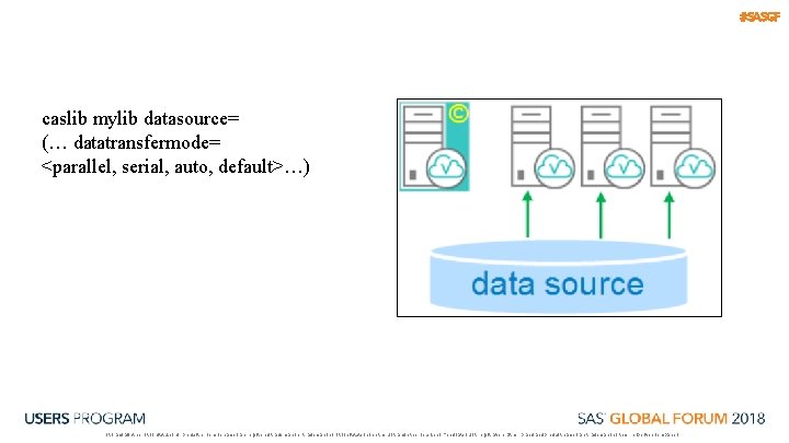 #SASGF caslib mylib datasource= (… datatransfermode= <parallel, serial, auto, default>…) SAS and all other