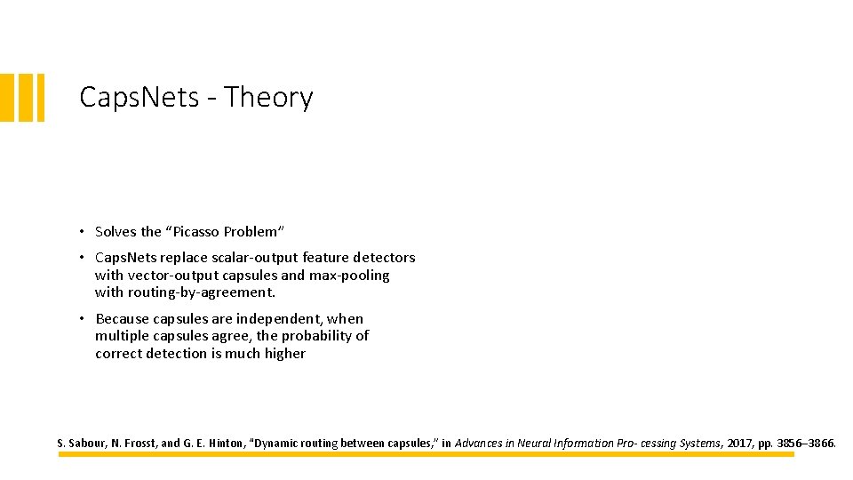 Caps. Nets - Theory • Solves the “Picasso Problem” • Caps. Nets replace scalar-output