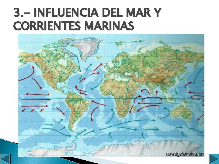 3. - INFLUENCIA DEL MAR Y CORRIENTES MARINAS 