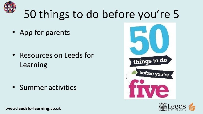 50 things to do before you’re 5 • App for parents • Resources on