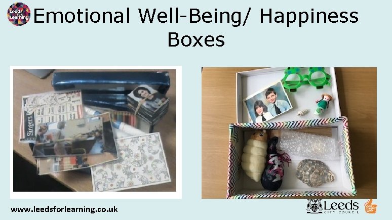 Emotional Well-Being/ Happiness Boxes www. leedsforlearning. co. uk 