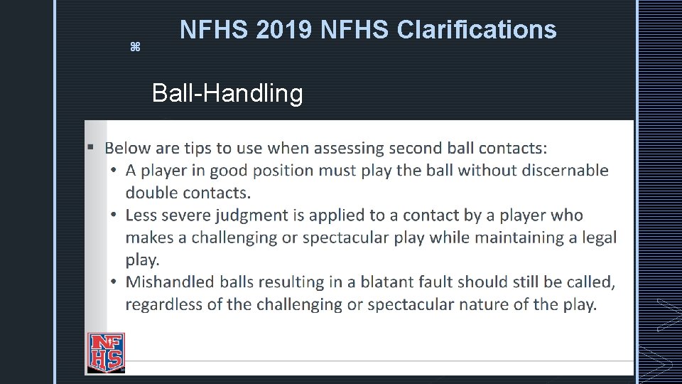 z NFHS 2019 NFHS Clarifications Ball-Handling 