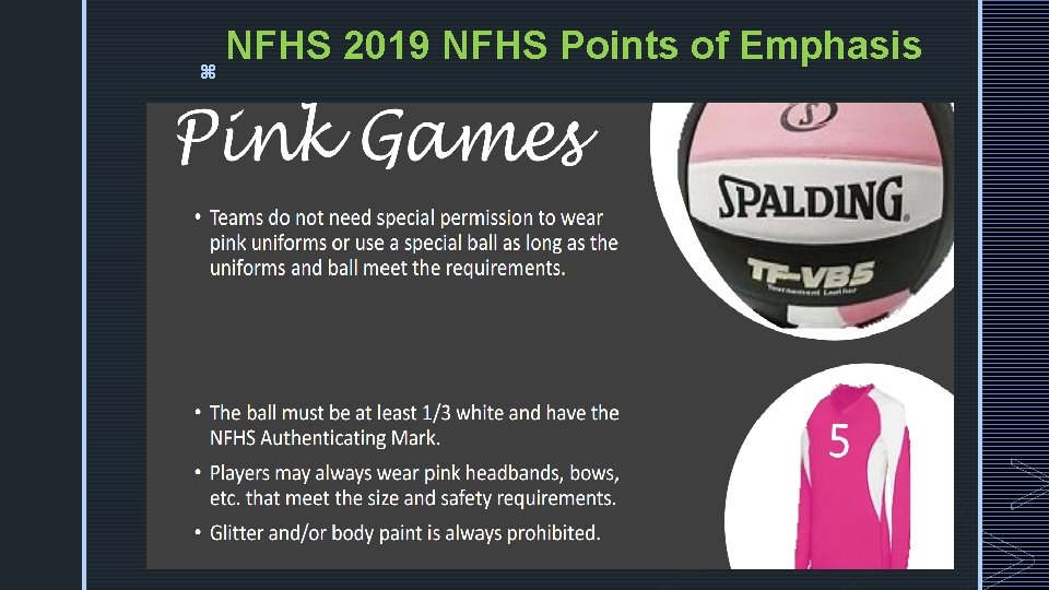 NFHS 2019 NFHS Points of Emphasis z 
