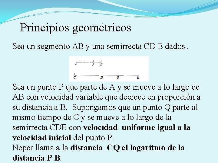  Principios geométricos Sea un segmento AB y una semirrecta CD E dados. Sea