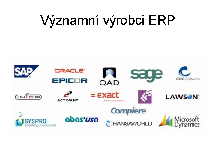 Významní výrobci ERP 