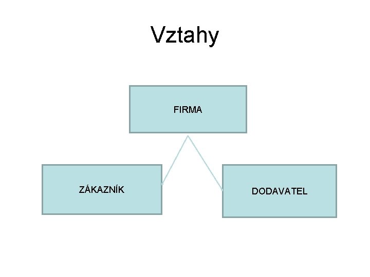 Vztahy FIRMA ZÁKAZNÍK DODAVATEL 