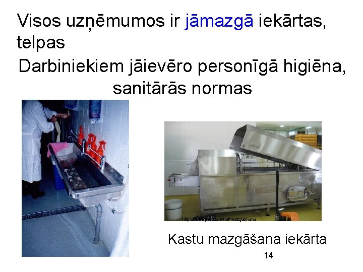Visos uzņēmumos ir jāmazgā iekārtas, telpas Darbiniekiem jāievēro personīgā higiēna, sanitārās normas http: //www. Visos uzņēmumos ir jāmazgā iekārtas, telpas Darbiniekiem jāievēro personīgā higiēna, sanitārās normas http: //www.