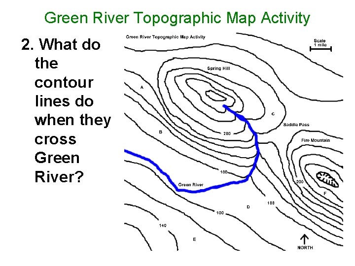 Green River Topographic Map Activity 2. What do the contour lines do when they