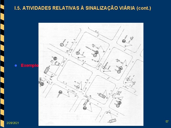 I. 5. ATIVIDADES RELATIVAS À SINALIZAÇÃO VIÁRIA (cont. ) l Exemplo de projeto (CET,