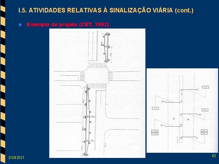 I. 5. ATIVIDADES RELATIVAS À SINALIZAÇÃO VIÁRIA (cont. ) l Exemplo de projeto (CET,