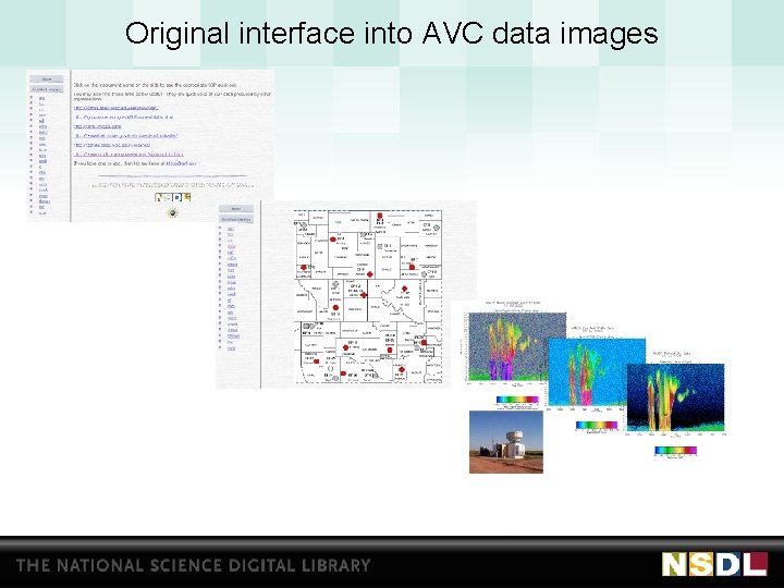 Original interface into AVC data images 