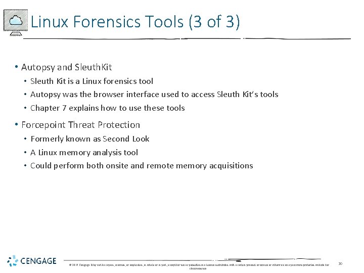 Linux Forensics Tools (3 of 3) • Autopsy and Sleuth. Kit • Sleuth Kit