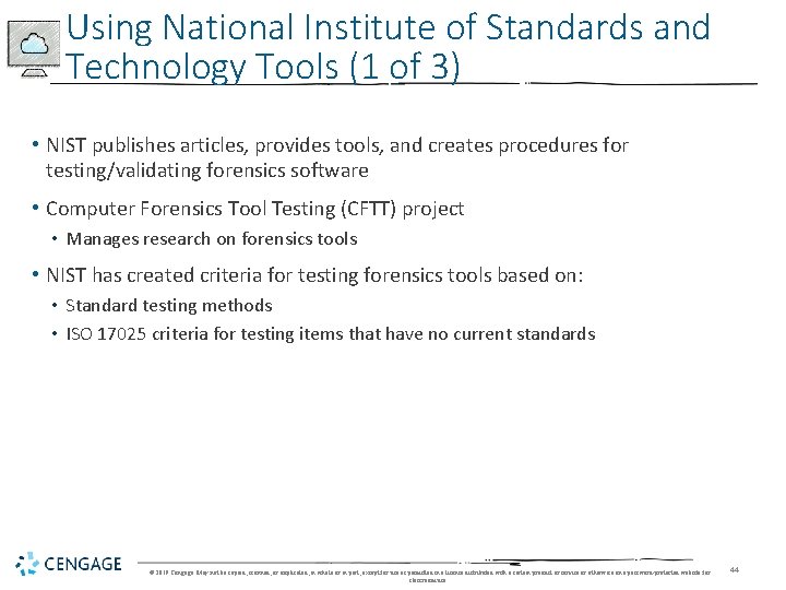 Using National Institute of Standards and Technology Tools (1 of 3) • NIST publishes