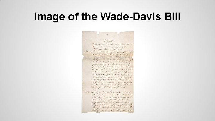 Image of the Wade-Davis Bill 