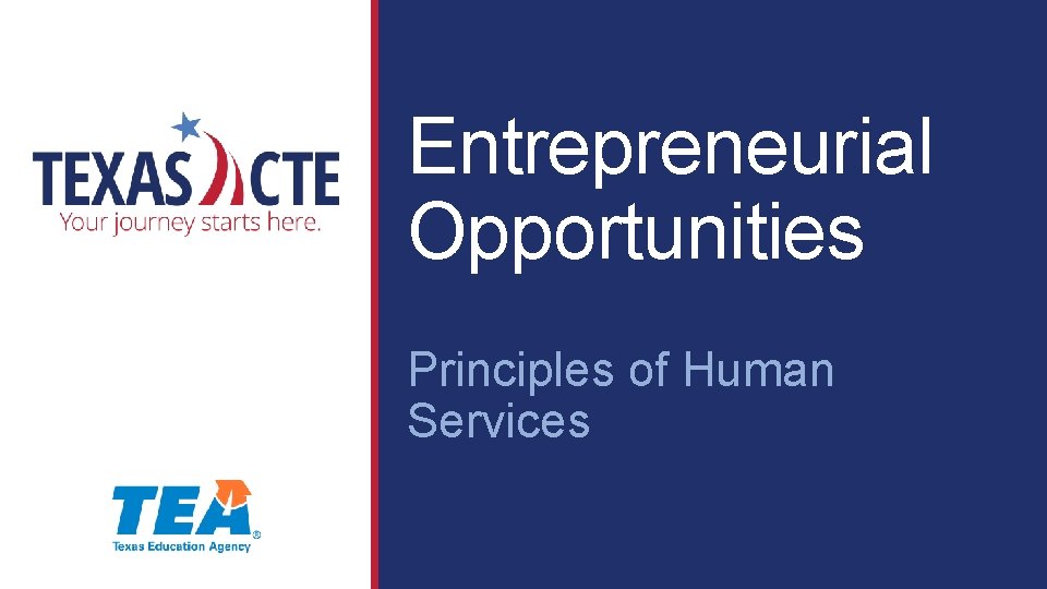 Entrepreneurial Opportunities Principles of Human Services 