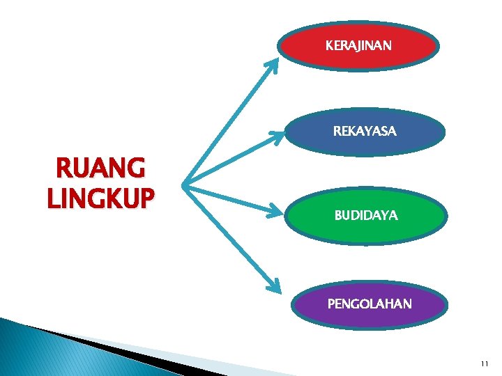 KERAJINAN REKAYASA RUANG LINGKUP BUDIDAYA PENGOLAHAN 11 