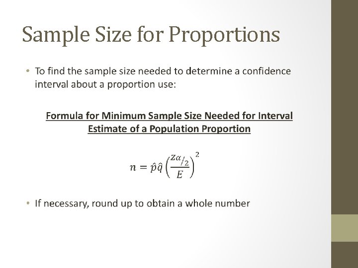 Sample Size for Proportions • 
