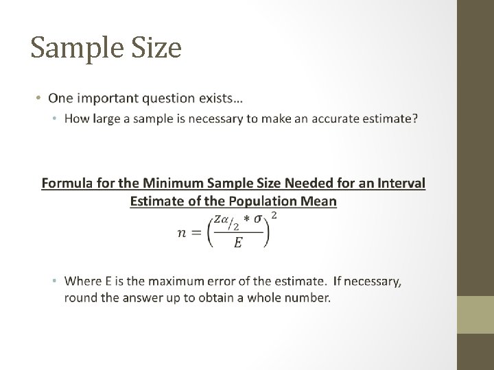 Sample Size • 