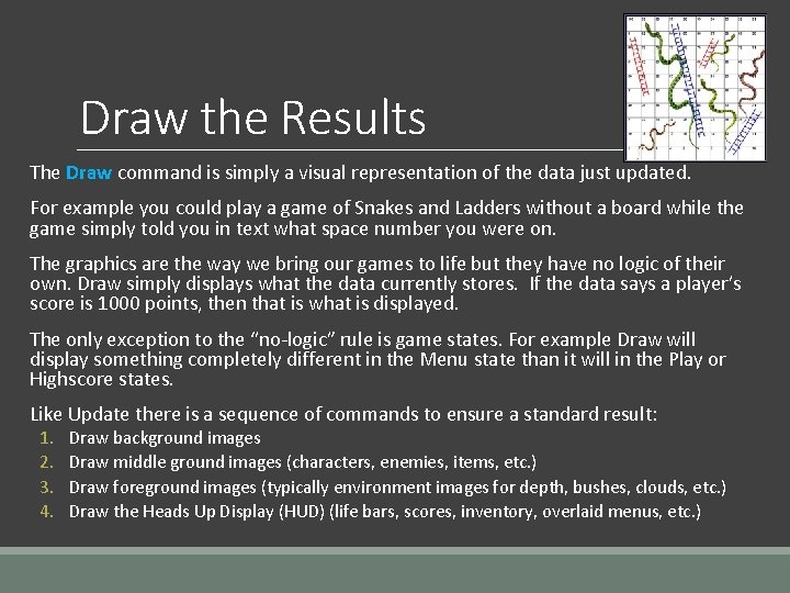 Draw the Results The Draw command is simply a visual representation of the data