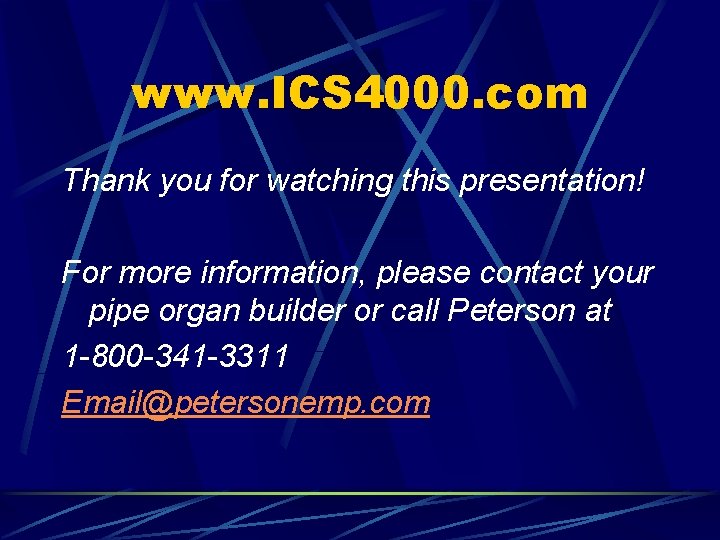 www. ICS 4000. com Thank you for watching this presentation! For more information, please