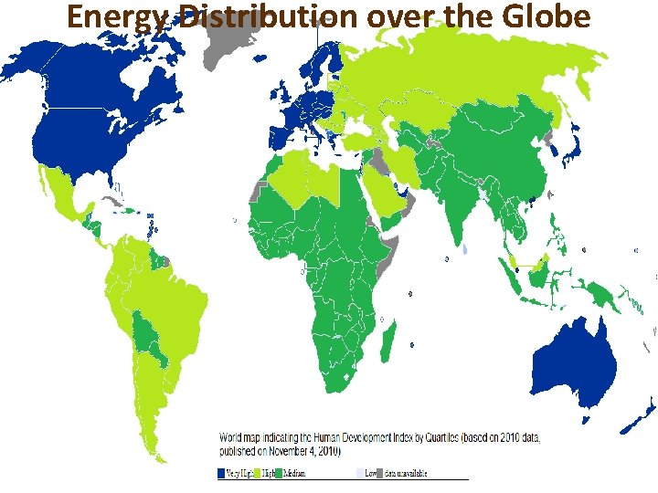 Energy Distribution over the Globe 