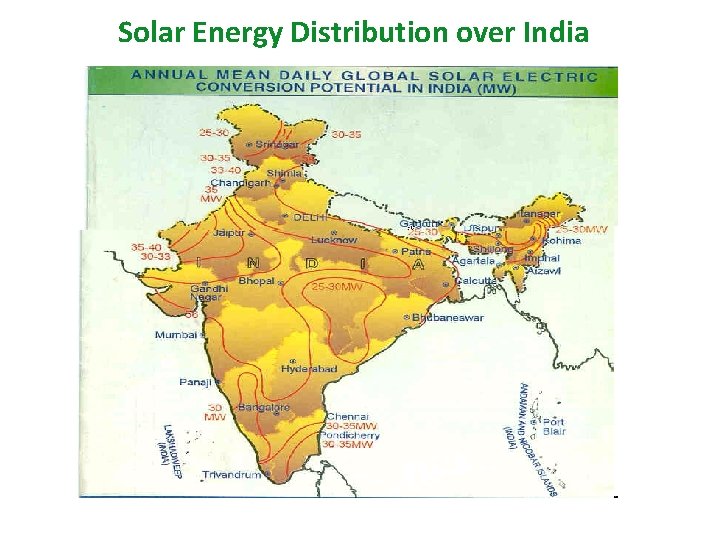 Solar Energy Distribution over India 