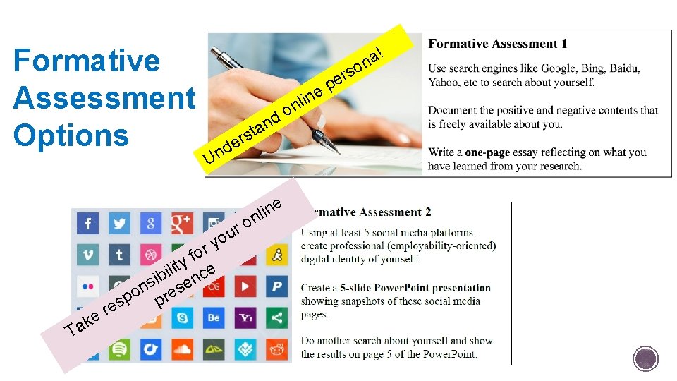 Formative Assessment Options o s r e l n a t rs U y Formative Assessment Options o s r e l n a t rs U y