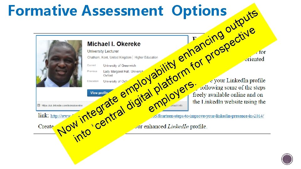 Formative Assessment Options s t u p t u o e v g cti Formative Assessment Options s t u p t u o e v g cti
