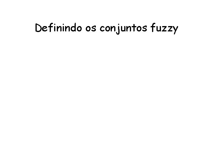 Definindo os conjuntos fuzzy 