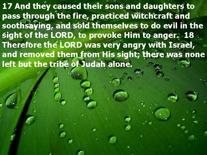 17 And they caused their sons and daughters to pass through the fire, practiced