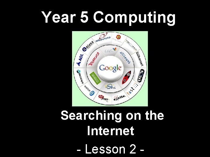 Year 5 Computing Searching on the Internet - Lesson 2 - Year 5 Computing Searching on the Internet - Lesson 2 -